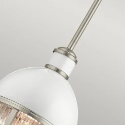 Elstead Hängelampe klein Ø 20,4 cm rund H: max. 135,9 cm Metall Glas< Hängelampen|Bürolampen