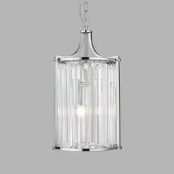 Searchlight Hängelampe Kristall Ø 26 cm 2x E14 Glas Metall Jugendstil< Hängelampen|Esszimmer Lampen
