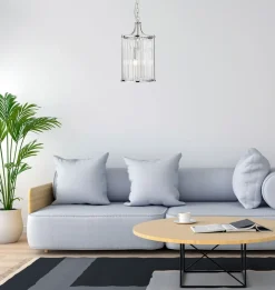 Searchlight Hängelampe Kristall Ø 26 cm 2x E14 Glas Metall Jugendstil< Hängelampen|Esszimmer Lampen