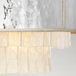 Hängelampen|Schlafzimmer Lampen*Elstead Hängelampe Kristall Edelstahl Ø 66 cm H: max. 386,2 cm rund