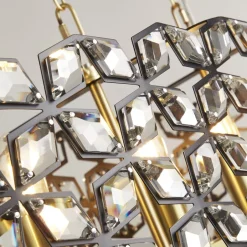 Hängelampen|Esszimmer Lampen*Searchlight Hängelampe Kristall groß B: 100 cm 6x E14 Messing Schwarz