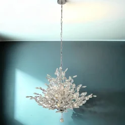 Hängelampen|Wohnzimmerlampen*Searchlight Hängelampe Kristall Metall Ø 78 cm 11x E14 Klar Chrom