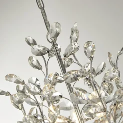 Hängelampen|Wohnzimmerlampen*Searchlight Hängelampe Kristall Metall Ø 78 cm 11x E14 Klar Chrom