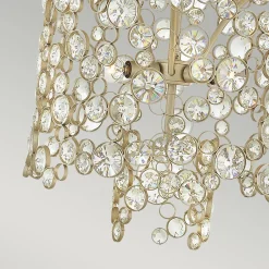 Hängelampen|Wohnzimmerlampen*Elstead Hängelampe Kristall Metall in Blattsilber THYMI