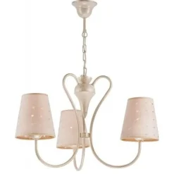 Lamkur Hängelampe Kronleuchter Stoff Esszimmer Landhaus< Wohnzimmerlampen|Stofflampen