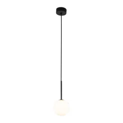 TK Lighting Hängelampe Kugel Ø 12 cm H: max. 160 cm Schwarz Weiß G9 Glas< Hängelampen|Esszimmer Lampen