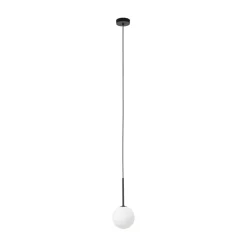 TK Lighting Hängelampe Kugel Ø 12 cm H: max. 160 cm Schwarz Weiß G9 Glas< Hängelampen|Esszimmer Lampen