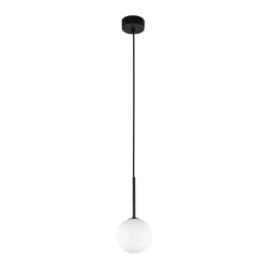 TK Lighting Hängelampe Kugel Ø 12 cm H: max. 160 cm Schwarz Weiß G9 Glas< Hängelampen|Esszimmer Lampen