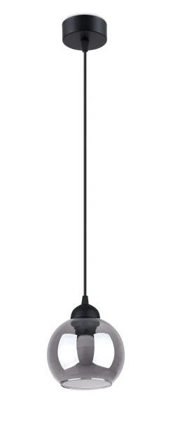 Sollux Hängelampe Kugel Schirm Schwarz Rauchglas E27< Hängelampen|Esszimmer Lampen