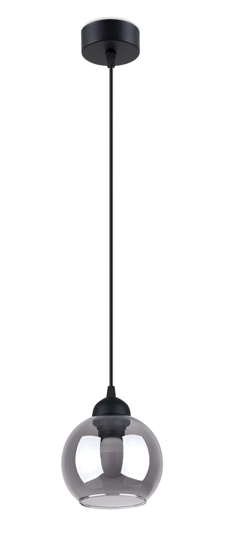 Sollux Hängelampe Kugel Schirm Schwarz Rauchglas E27< Hängelampen|Esszimmer Lampen