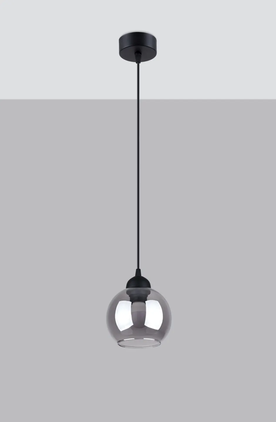 Sollux Hängelampe Kugel Schirm Schwarz Rauchglas E27< Hängelampen|Esszimmer Lampen