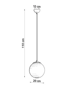 Sollux Hängelampe Kugelschirm Ø 20 cm Weiß Gold Glas Metall E27< Hängelampen|Kugellampen