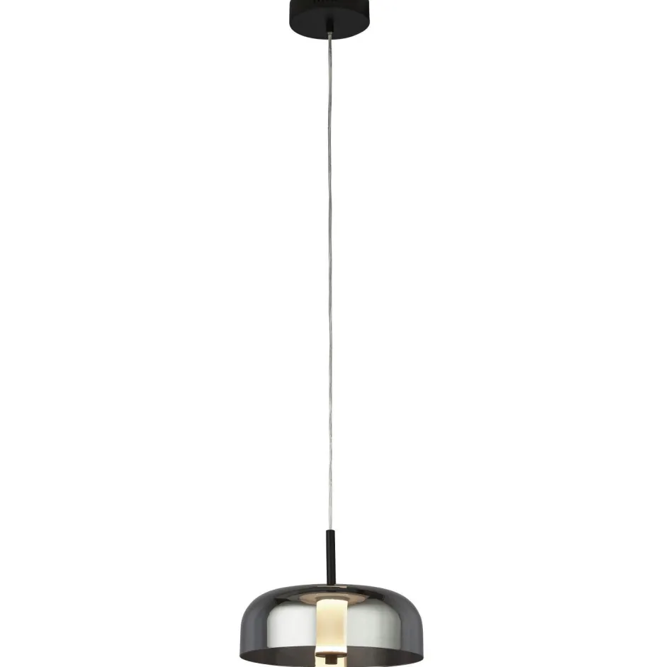 Hängelampen|Led Lampen*Searchlight Hängelampe LED Rauchglas Ø 30 cm rund 3000 K 388 lm