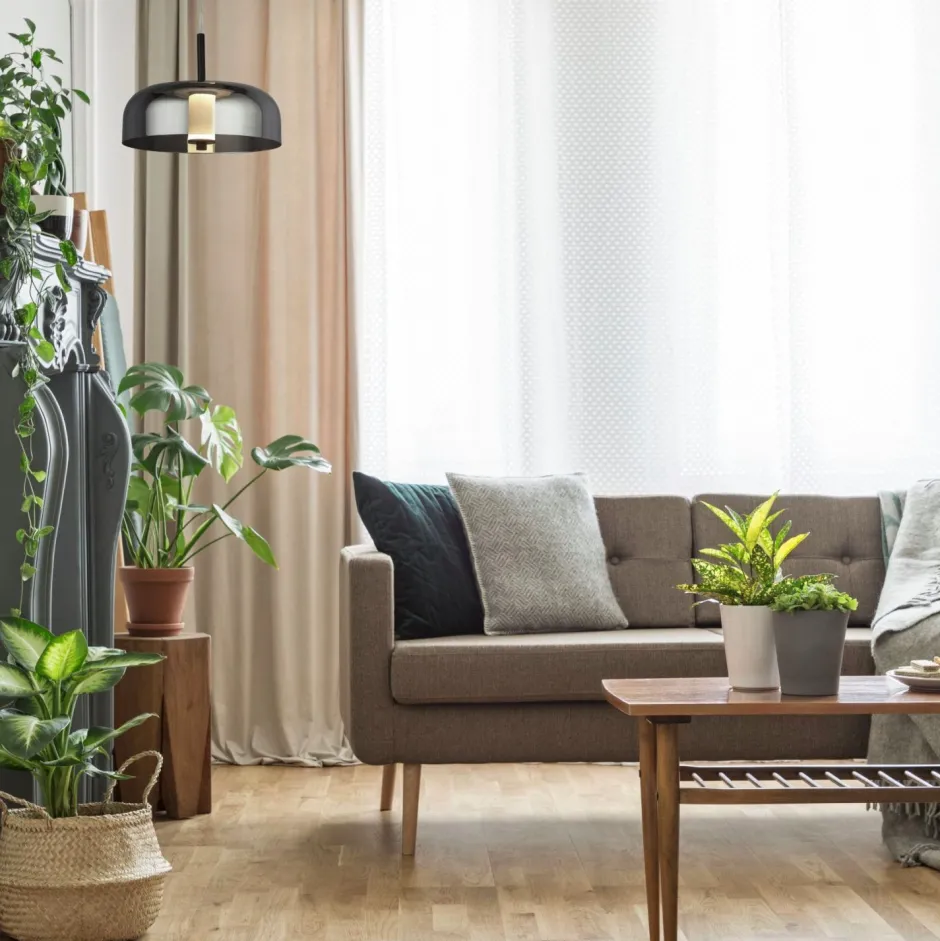 Hängelampen|Led Lampen*Searchlight Hängelampe LED Rauchglas Ø 30 cm rund 3000 K 388 lm