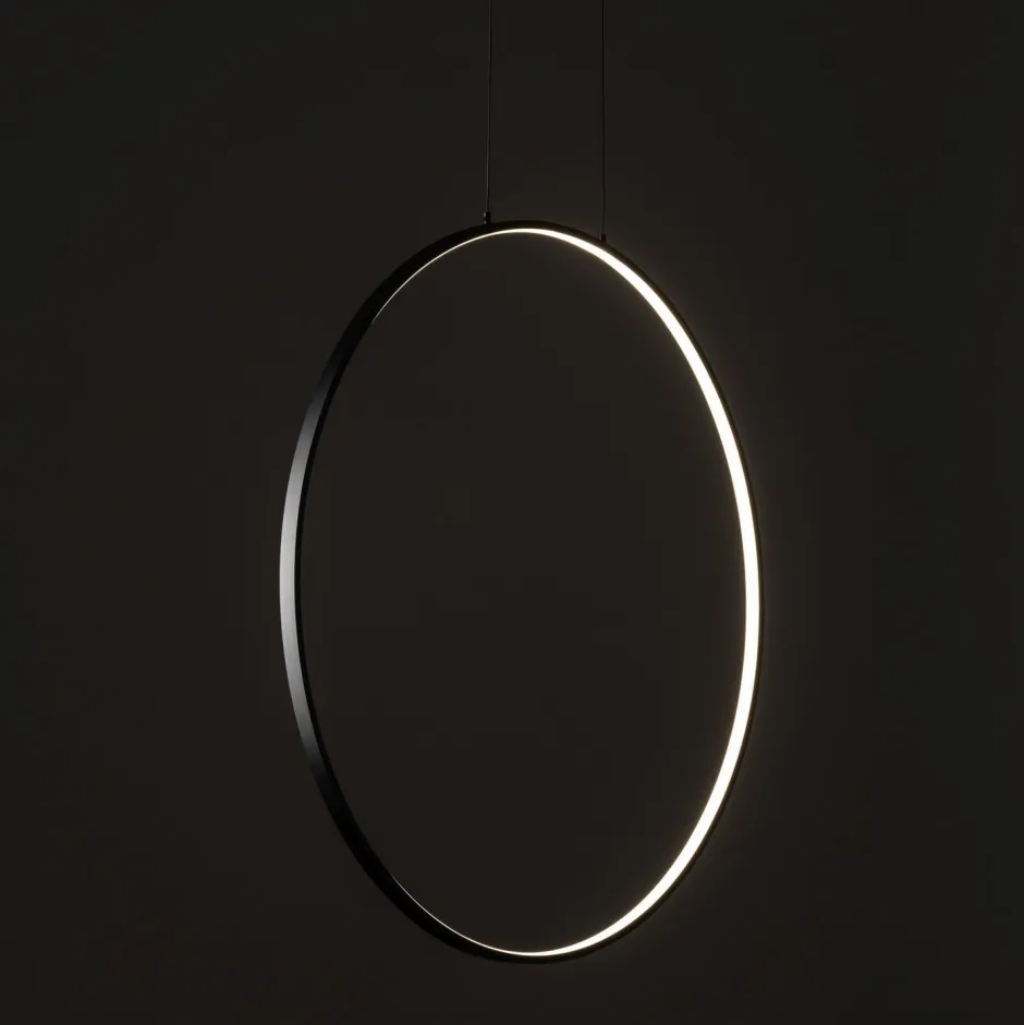 Led Lampen|Schlafzimmer Lampen*Nowodvorski Hängelampe LED Schwarz 3000 K 560 lm Ring Ø 45 cm