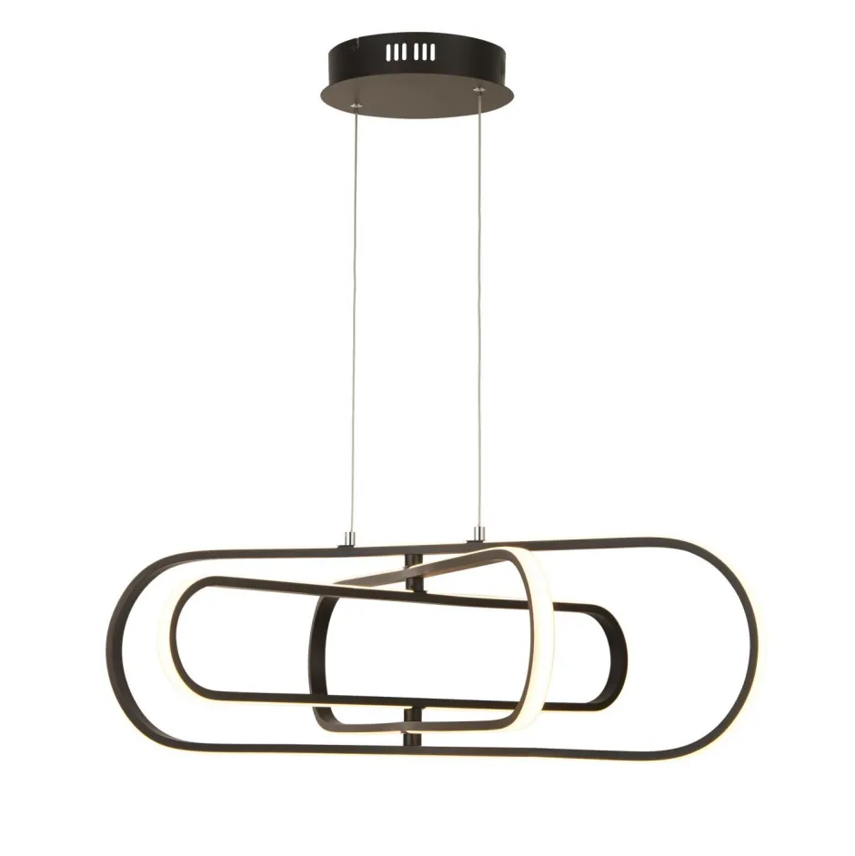 Hängelampen|Led Lampen*Searchlight Hängelampe LED Schwarz einstellbare Lichtfarbe B: 80 cm