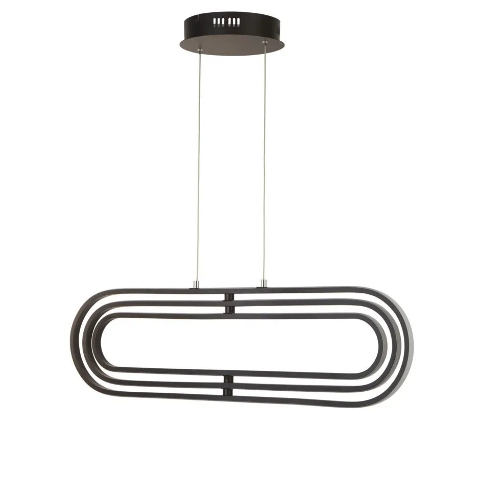 Hängelampen|Led Lampen*Searchlight Hängelampe LED Schwarz einstellbare Lichtfarbe B: 80 cm