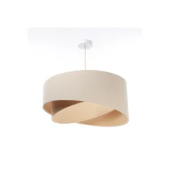 BPS Koncept Hängelampe Leinen E27 rund Ø 50 cm Creme Beige wohnlich< Bürolampen|Schlafzimmer Lampen