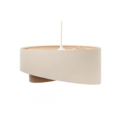 BPS Koncept Hängelampe Leinen E27 rund Ø 50 cm Creme Beige wohnlich< Bürolampen|Schlafzimmer Lampen