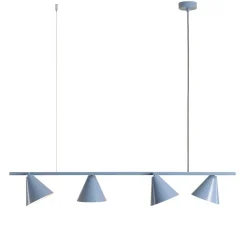 ALDEX Hängelampe Loft Metall Blau 4-flammig 120 cm lang< Hängelampen|Bürolampen