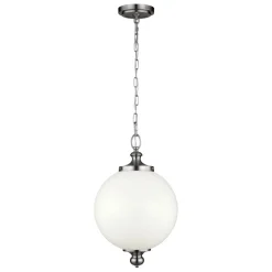 Jugendstil Lampen|Kugellampen*Elstead Hängelampe LORIN in Nickel Ø30cm kürzbar Leuchte