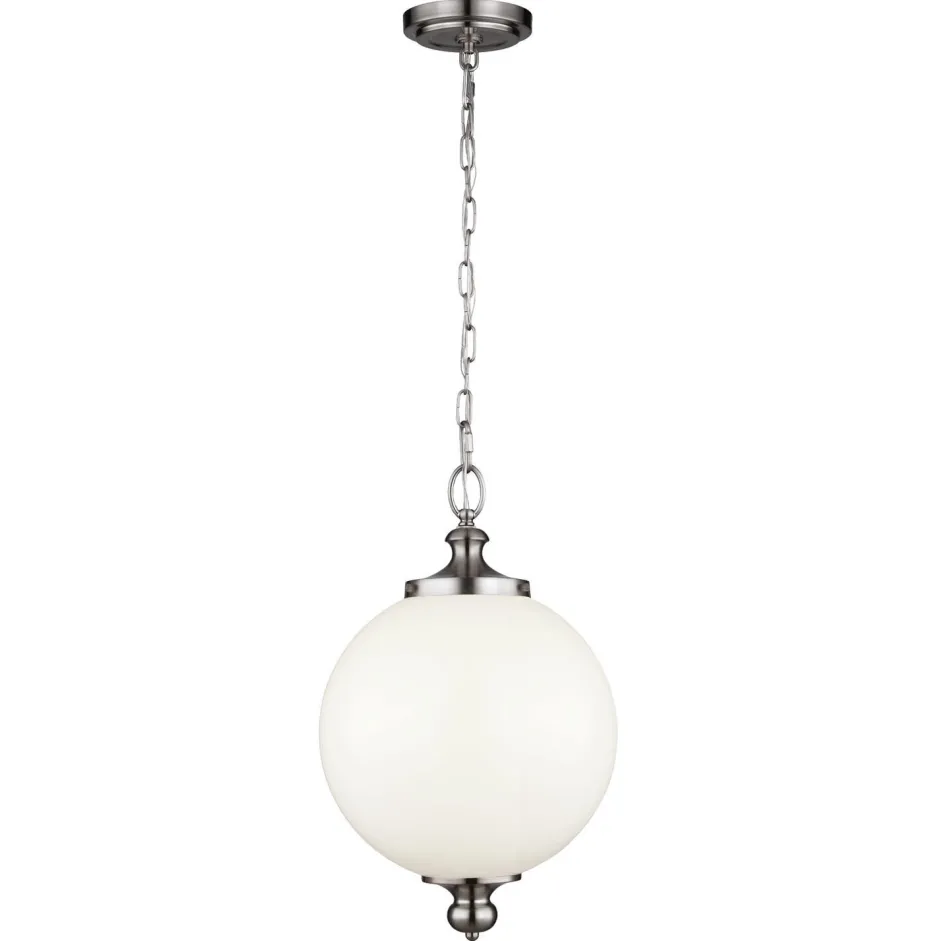 Hängelampen|Wohnzimmerlampen*Elstead Hängelampe LORIN in Silber Ø30cm kürzbar Leuchte