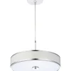 Moderne Lampen|Wohnzimmerlampen*Jupiter Hängelampe LORSAN Ø48cm in Chrom Weiß Esstisch