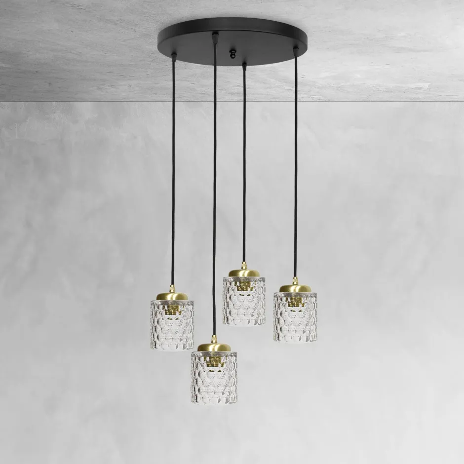 Giovanni Battista Hängelampe Messing Eisen Glas Ø 49 cm rund 4x E27 Esszimmer< Bürolampen|Lampen Aus Aller Welt