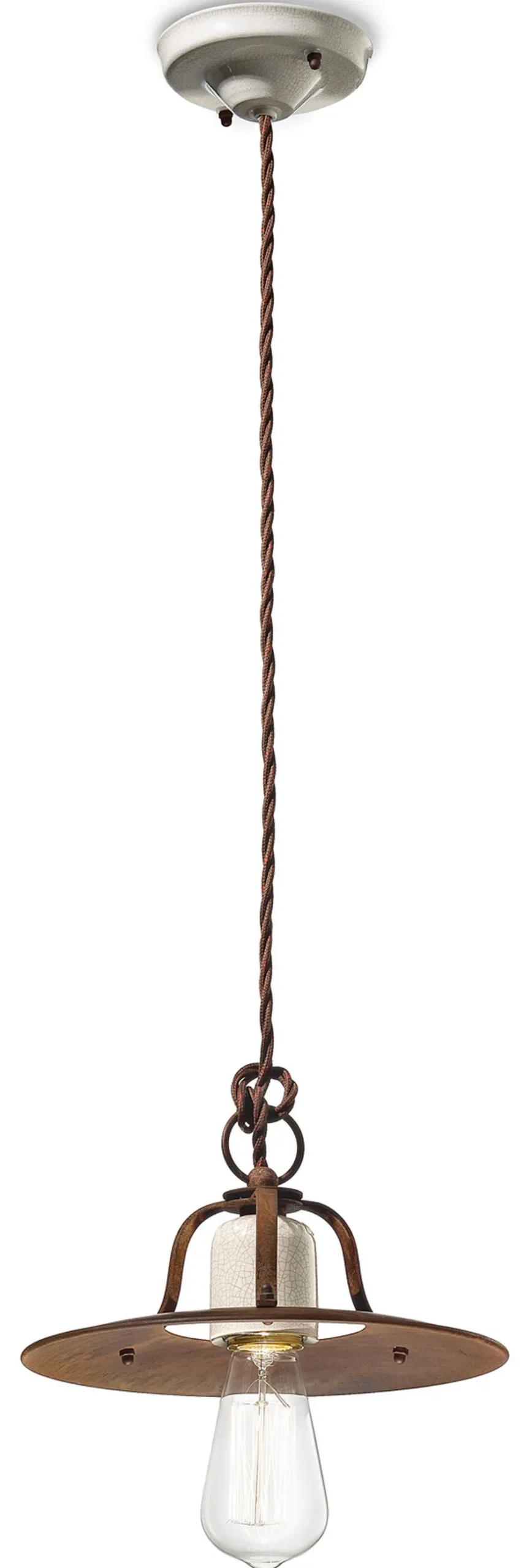 Wohnzimmerlampen|Keramiklampen*Ferroluce Hängelampe Metall Ø 25 cm H: max. 132 cm E27 rund