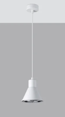 Hängelampen|Wohnzimmerlampen*Sollux Hängelampe Metall Ø 14 cm Weiß ES111 Retro Design