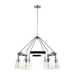 Elstead Hängelampe Metall Glas Ø 94,3 cm H: max. 235 cm 6x E27< Hängelampen|Bürolampen