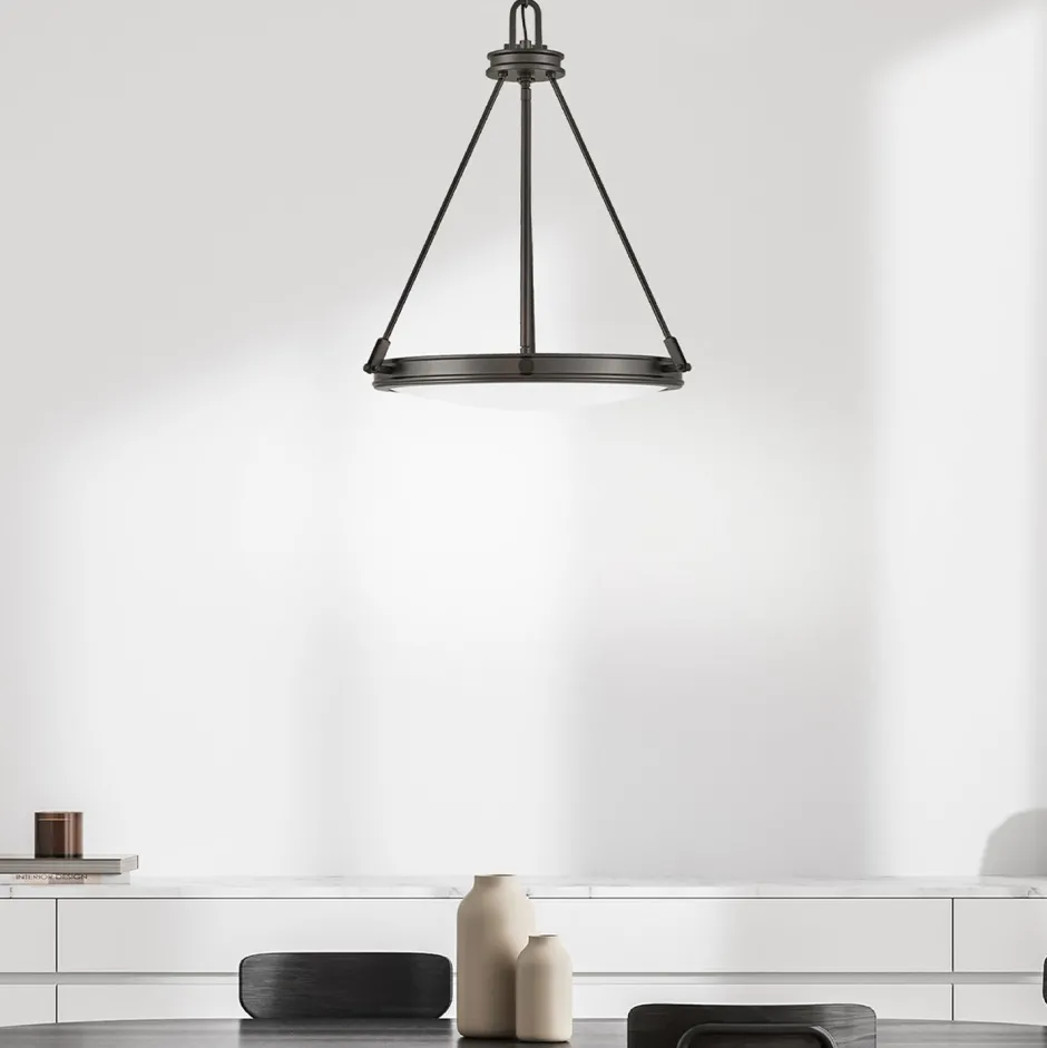 Hängelampen|Bürolampen*Elstead Hängelampe Metall Glas Ø 54,3 cm H: max. 377 cm 4x E14