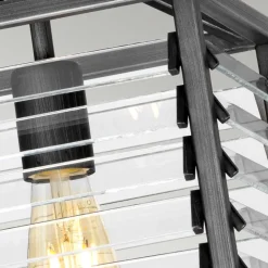 Wohnzimmerlampen|Esszimmer Lampen*Elstead Hängelampe Metall Glas 25 cm breit H: max. 200,3 cm E27