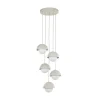 Hängelampen|Esszimmer Lampen*TK Lighting Hängelampe Metall Glas G9 H: max. 1,4 m Beige Weiß 5-flammig