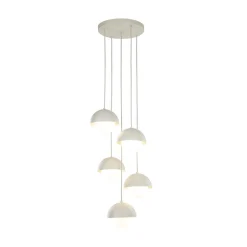 Hängelampen|Esszimmer Lampen*TK Lighting Hängelampe Metall Glas G9 H: max. 1,4 m Beige Weiß 5-flammig