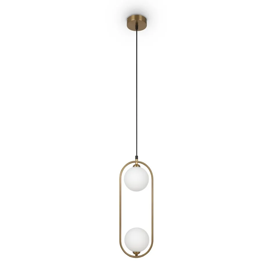 Hängelampen|Esszimmer Lampen*Maytoni Hängelampe Metall Glas H: max. 204 cm in Messing Weiß