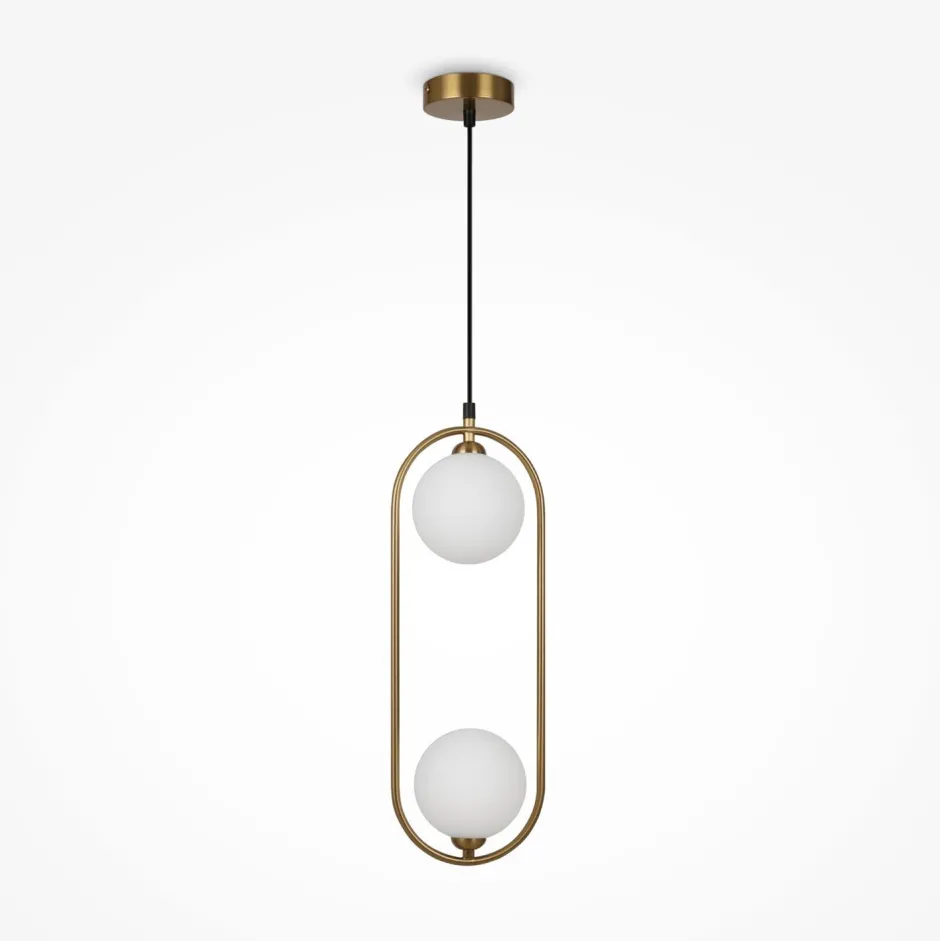 Hängelampen|Esszimmer Lampen*Maytoni Hängelampe Metall Glas H: max. 204 cm in Messing Weiß