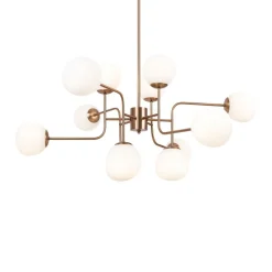 Maytoni Hängelampe Metall Glas H: max. 140 cm in Gold Weiß E14< Hängelampen|Esszimmer Lampen