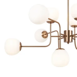 Maytoni Hängelampe Metall Glas H: max. 140 cm in Gold Weiß E14< Hängelampen|Esszimmer Lampen