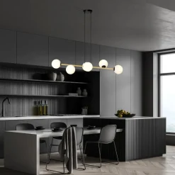 Emibig Hängelampe Metall Glas Kugelschirme E14 dekorativ< Hängelampen|Bürolampen