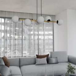 Emibig Hängelampe Metall Glas Kugelschirme E14 dekorativ< Hängelampen|Bürolampen