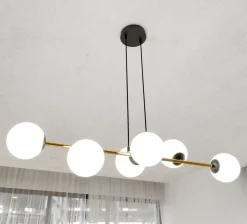 Emibig Hängelampe Metall Glas Kugelschirme E14 dekorativ< Hängelampen|Bürolampen