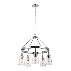 Hängelampen|Bürolampen*Elstead Hängelampe Metall Glas rund Ø 72,7 cm H: max. 232,4 cm