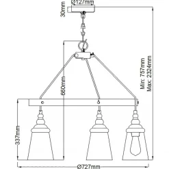 Hängelampen|Bürolampen*Elstead Hängelampe Metall Glas rund Ø 72,7 cm H: max. 232,4 cm
