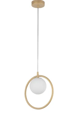 Hängelampen|Esszimmer Lampen*Sigma Hängelampe Metall Gold Glas Kugel Ø12 cm G9 Modern