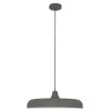 Steinhauer Hängelampe Metall Grau L:50 cm rund E27 Modernes Design< Hängelampen|Bürolampen
