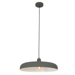 Steinhauer Hängelampe Metall Grau L:50 cm rund E27 Modernes Design< Hängelampen|Bürolampen
