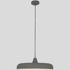 Steinhauer Hängelampe Metall Grau L:50 cm rund E27 Modernes Design< Hängelampen|Bürolampen