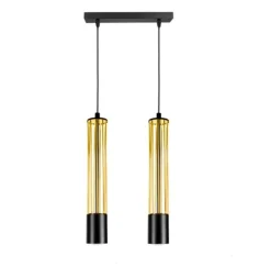 Belis Hängelampe Metall GU10 35 cm lang Schwarz Gold stilvoll< Hängelampen|Wohnzimmerlampen