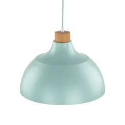 Esszimmer Lampen|Schlafzimmer Lampen*TK Lighting Hängelampe Metall Holz Ø 34 cm rund Mint Grün E27 Retro
